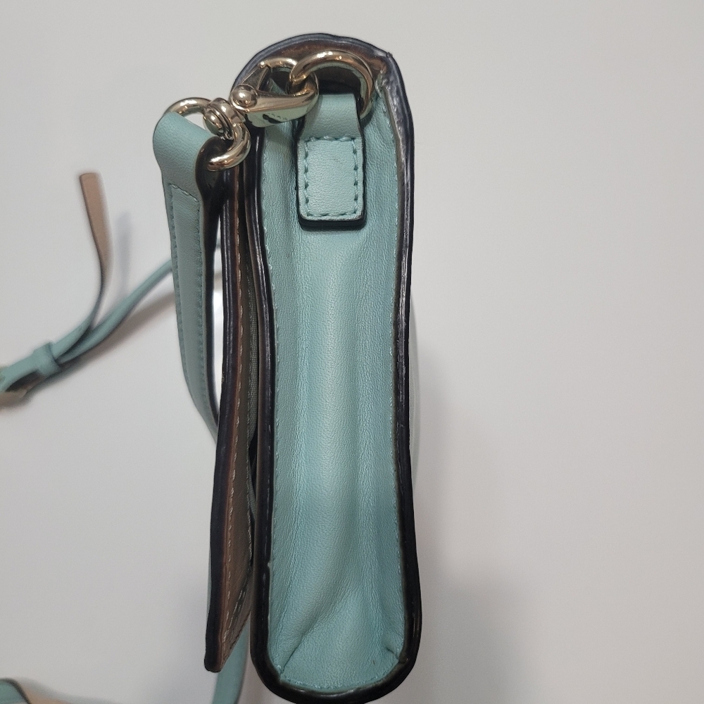 Kate Spade Juliana Leather Crossbody Purse Turquoise - Picture 6 of 16